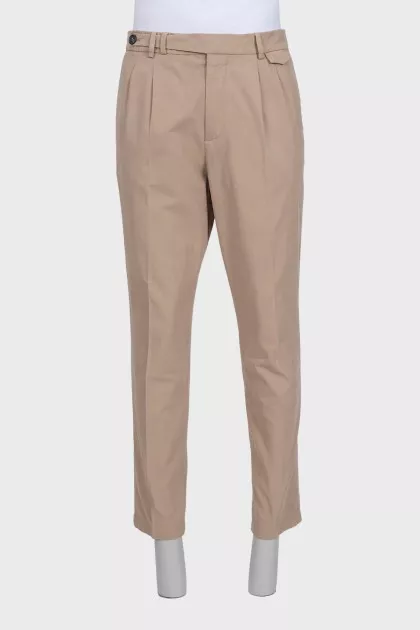 Men's brown tapered trousers