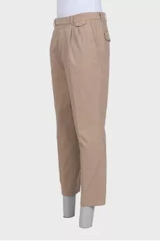 Men's brown tapered trousers