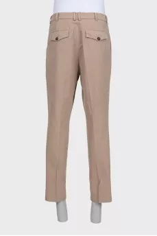 Men's brown tapered trousers