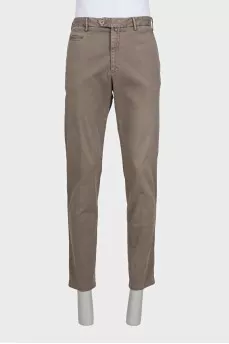 Men's straight-leg gray trousers