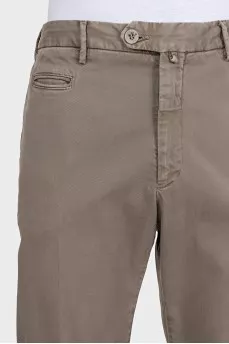 Men's straight-leg gray trousers