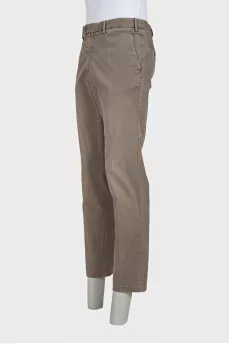 Men's straight-leg gray trousers