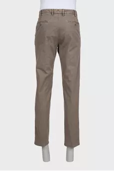 Men's straight-leg gray trousers