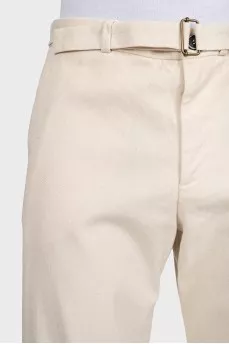 Men's straight-cut trousers with a belt
