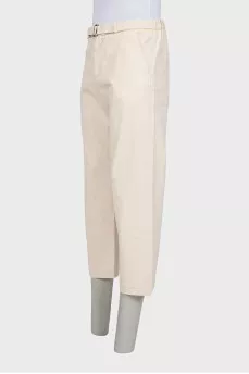 Men's straight-cut trousers with a belt
