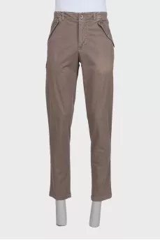 Men's brown trousers with pockets