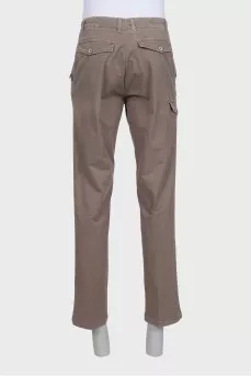Men's brown trousers with pockets