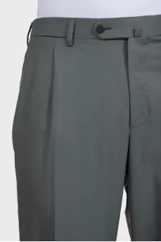 Men's gray trousers with cuffs