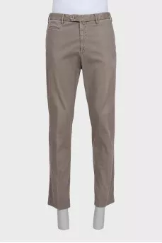 Men's gray tapered trousers