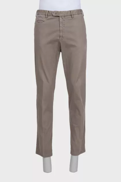 Men's gray tapered trousers