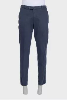 Men's blue trousers with pockets