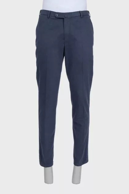 Men's blue trousers with pockets