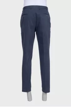 Men's blue trousers with pockets