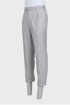 Men's gray wool trousers with tag