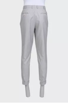 Men's gray wool trousers with tag