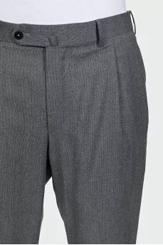 Men's gray wool trousers with cuffs