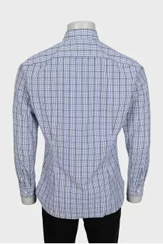 Men's straight shirt with a plaid print
