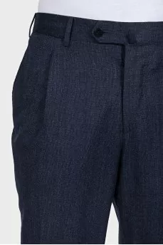 Men's blue trousers with a small print