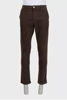 Men's dark brown straight-leg jeans