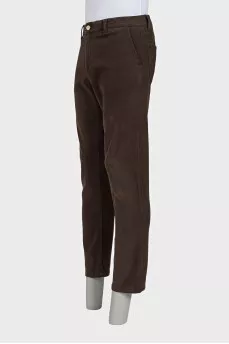 Men's dark brown straight-leg jeans