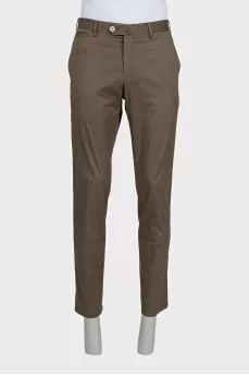 Men's straight green trousers