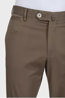 Men's straight green trousers