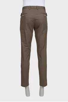 Men's straight green trousers
