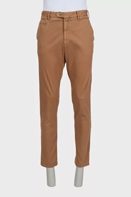 Men's straight-cut trousers in brown
