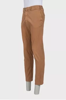 Men's straight-cut trousers in brown