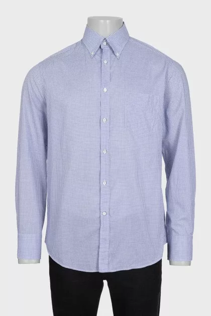 Men's blue checkered shirt