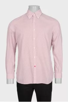 Men's white shirt with red polka dots