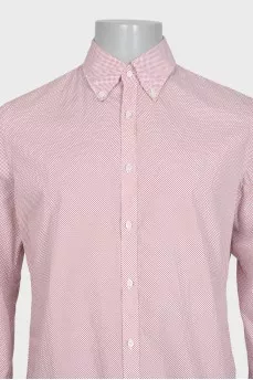 Men's white shirt with red polka dots