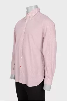 Men's white shirt with red polka dots