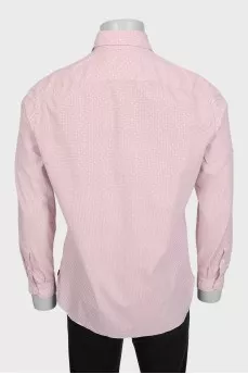 Men's white shirt with red polka dots