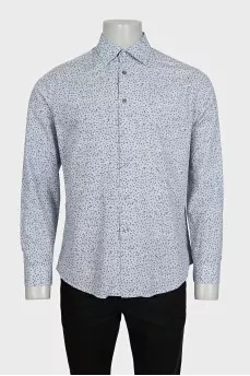 Men's straight-cut shirt with a floral print