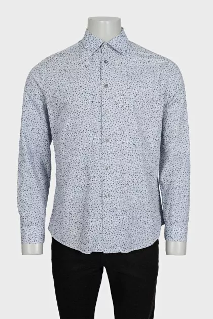 Men's straight-cut shirt with a floral print