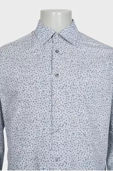 Men's straight-cut shirt with a floral print