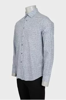 Men's straight-cut shirt with a floral print