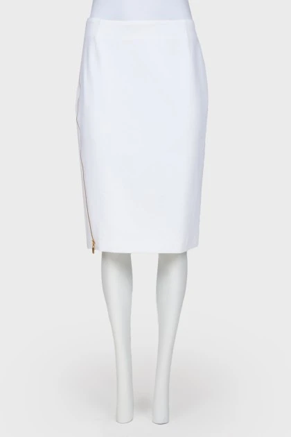 White gold zipper skirt with tag