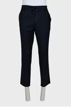 Men's dark blue wool trousers