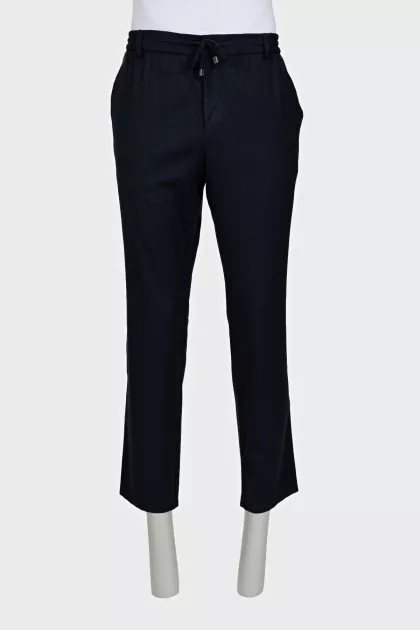 Men's dark blue wool trousers