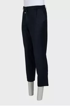 Men's dark blue wool trousers
