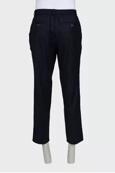 Men's dark blue wool trousers
