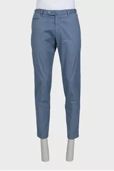 Men's straight-leg trousers in light blue