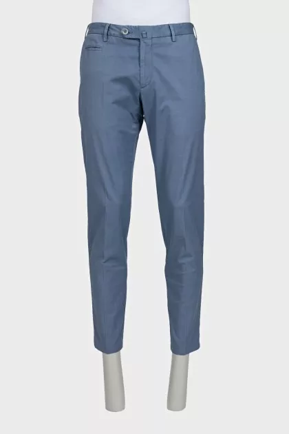 Men's straight-leg trousers in light blue