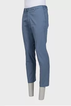 Men's straight-leg trousers in light blue