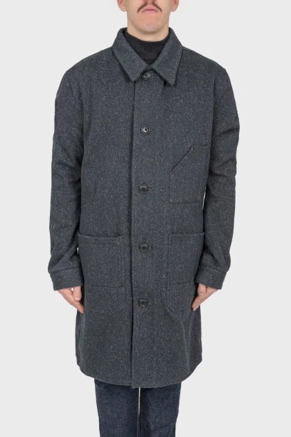 Men's gray buttons coat with tag