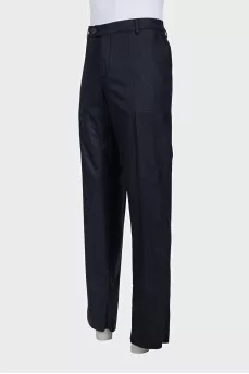 Men's blue wool trousers with tag