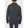 Men's woolen gray buttoned jacket; with tag