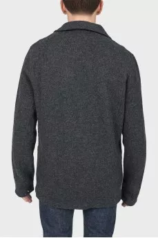 Men's woolen gray buttoned jacket; with tag